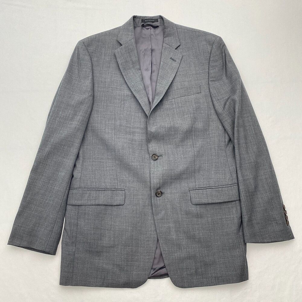 Lauren Ralph Lauren Wool Blazer Mens 40L Gray Suit Jacket 2 Button Single Vent